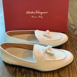 Salvatore Ferragamo White Leather Loafer
